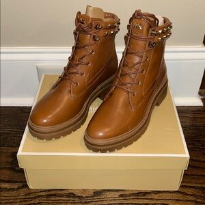 Michael Kors Turner Combat Boots with Studded Collar